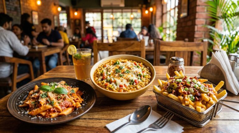 maggi, pasta and fries