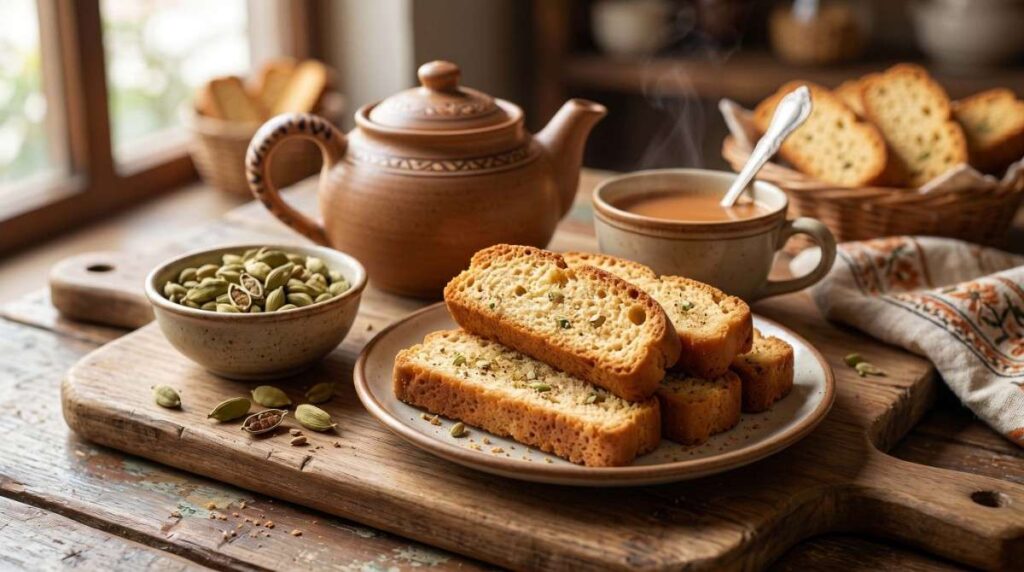 Elaichi or Cardamom Cake Rusk  