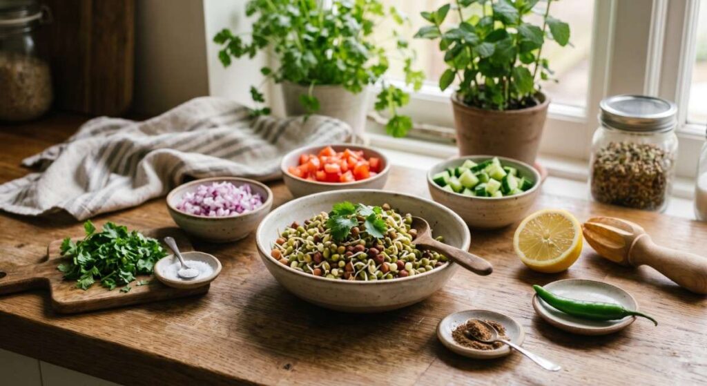 Ingredients for Sprout salad recipe