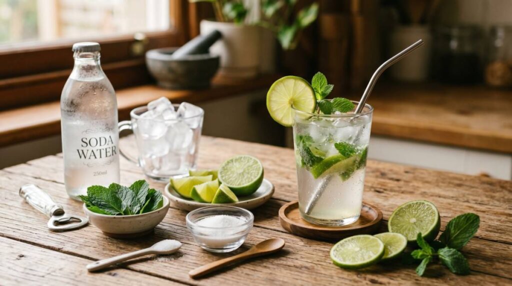 Ingredients for virgin mojito