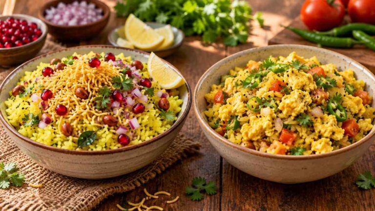indori poha vs egg poha