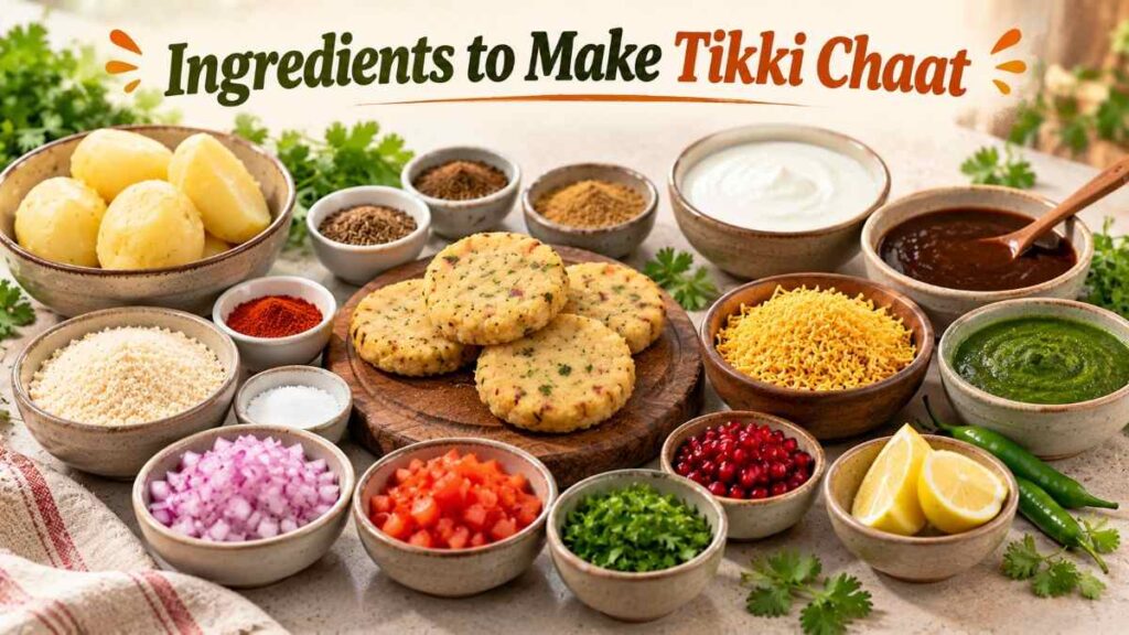 ingredients to make tikki chaat